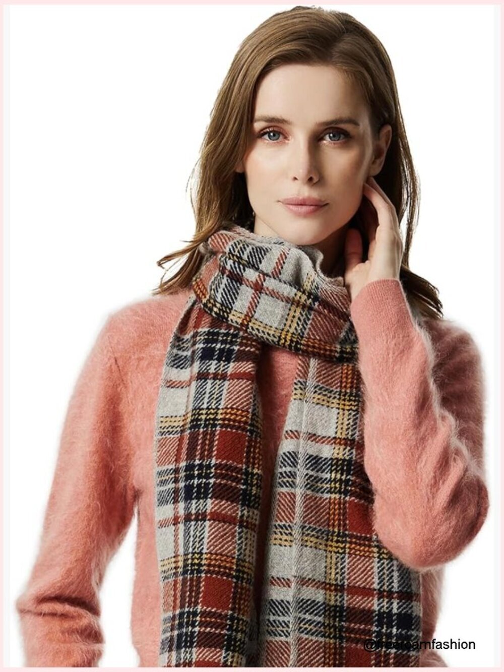 100% Cashmere Winter Scarf Fringed Edges Warm Soft Oversized